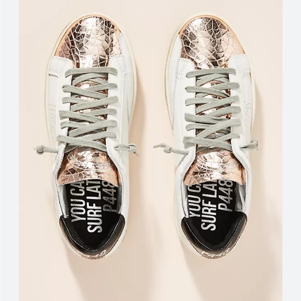 P448 Men's Metallic Rose and White Athletic Shoes